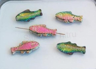 Skleněný korálek rybka 24,7 x 11,7 mm (AC421)