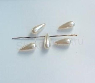 Skleněný korálek slzička 12,3 x 4,9 mm - 5 kusů v balení (AC425)