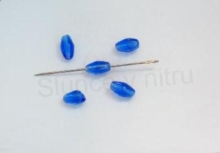 Skleněný korálek oválek 9,1 x 5 mm - 5 ks (AC429)