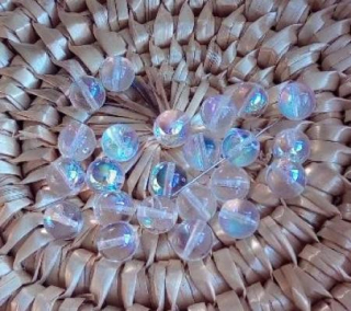 Skleněný pokovený korálek kulička AB 10 mm (AC435)