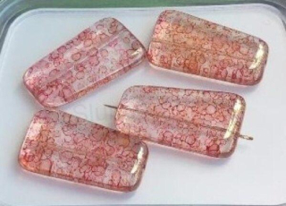 Skleněný ploškovaný korálek 35,4 x 19,8 mm více balení (AC446)