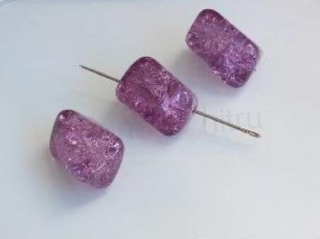 Skleněný práskaný korálek 17,6 x 12,5 mm - 3 kusy (AC455)