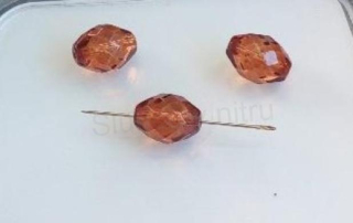Skleněný broušený korálek 14,8 x 10,9 mm - 3 ks (AC475)