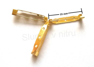 Brožový můstek 35 mm - zlatá barva (C88)