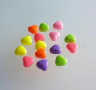 Plastový korálek srdíčko 8,5 x 9 mm - 15 ks (AC489)