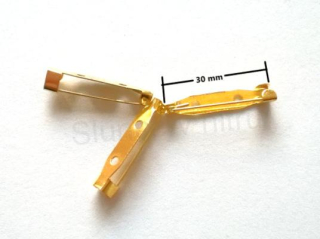 Brožový můstek 30 mm - zlatá barva (C89)