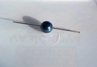 Skleněné voskované perle 8 mm – černomodré (AC514)