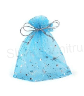 Dárkový sáček organza s hvězdami 10x12 cm (AE2)