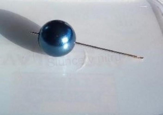 Skleněné voskované perle 10 mm – černomodrá (AC518)