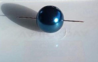 Skleněné voskované perle 18 mm – tmavě modré (AC519)