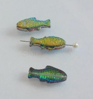 Skleněný korálek rybka 24,7 x 11,7 mm (AC538)