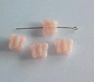 Skleněný korálek motýl 11,2 x 9,7 mm - 4 ks (AC537)