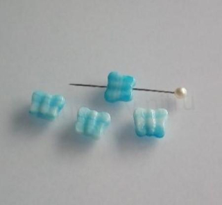 Skleněný korálek motýl 11,2 x 9,7 mm - 4 kusy (AC592)