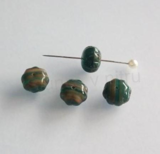 Skleněný korálek dýně 11 mm - 4 kusy (AC601)