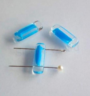 Skleněný ploškovaný korálek 24 x 8 mm - 3 ks (AC622)