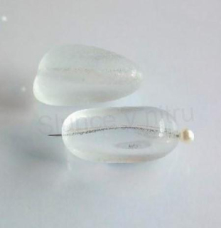 Skleněný tvarovaný korálek 32,2 x 14,5 mm - 2 ks (AC627)