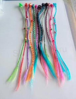 Barevný pramen vlasů, copánek na skřipci délka 32 cm (H546)