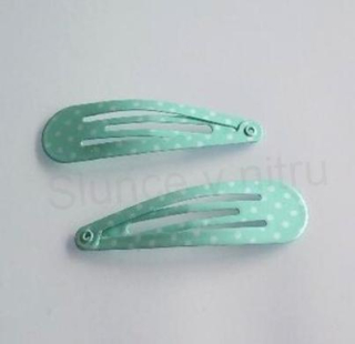 Sponky, sponka do vlasů s potiskem zelená světlá (H547)