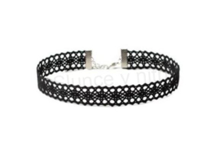 Náhrdelník choker krajkový černý (BD833)