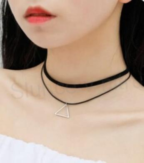 Náhrdelník dvojitý choker s ozdobou (BD839)