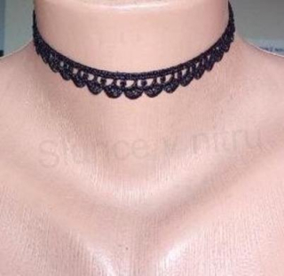 Náhrdelník choker ozdobný černý (BD842)