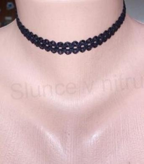 Náhrdelník choker černý krajkový (BD841)