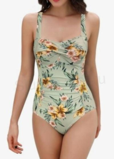 Dámské jednodílné plavky SHEKINI – zeštíhlující, mix barev (XL / EU 44) (K405)