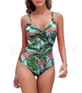 Dámské jednodílné plavky Mooncore – výstřih do V, zeštíhlující (M / EU 38) (K406)