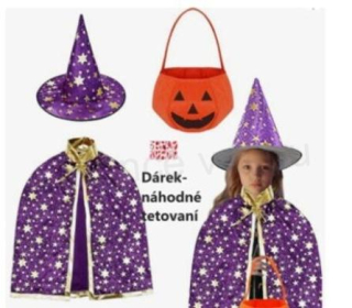 Dětský čaroděj kostým s kloboukem věk 3 - 12 let (W212)