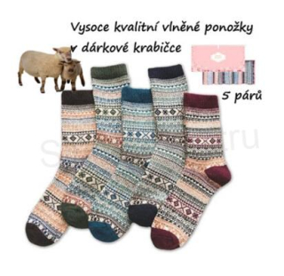 Vysoce kvalitní Vlněné ponožky v balení 5 párů velikost 38 - 42 (K418)