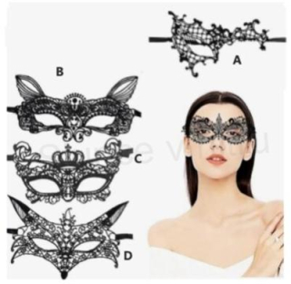 Dámská karnevalová, maškarní krajková maska více druhů (K420)