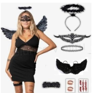 Kostým černý anděl s doplňky (K422)