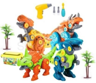 Dinosaurus STAY GENT hračka pro děti s elektrickým vrtákem a mnoho dalších dílů ke složení (D914)