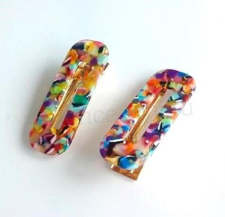 Velká acetátová sponka do vlasů barevná (H551)