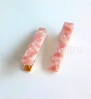 Střední acetátová sponka do vlasů barevná růžová (H554)