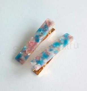 Střední acetátová sponka do vlasů barevná modrá (H555)