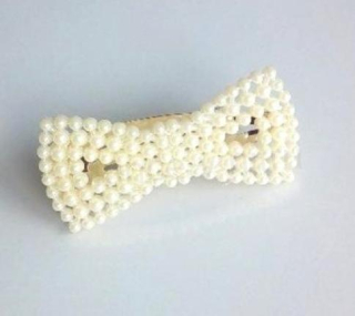 Perlová, prolamovací spona, sponka do vlasů mašle (H556)