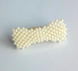 Perlová, prolamovací spona, sponka do vlasů mašle (H557)