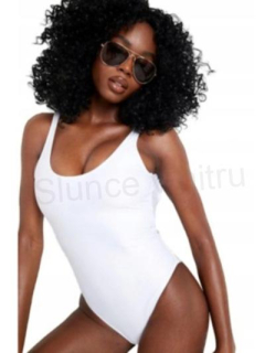 Dámské jednodílné plavky Boohoo – bílé, tvarující (46 / 2XL–3XL) (K431)