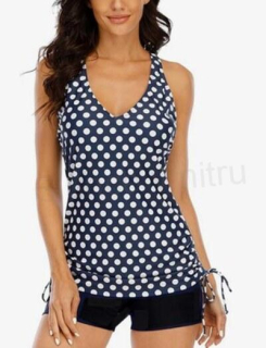 Dámské tankini dvoudílné plavky s výstřihem do V (K435)