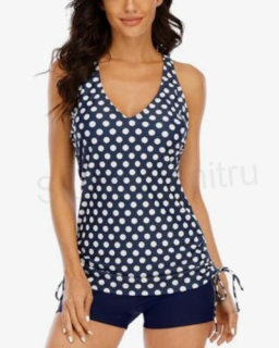Dámské tankini dvoudílné plavky s výstřihem do V velikost L (K436)