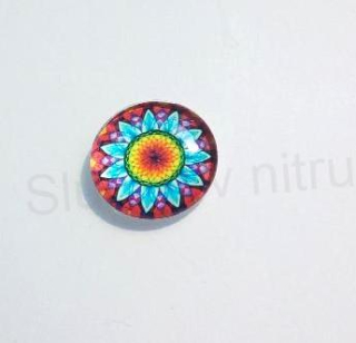 Kabošon kulatý - sklo 25 mm Mandala (AD165)