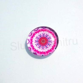 Kabošon kulatý - sklo 25 mm Mandala (AD172)