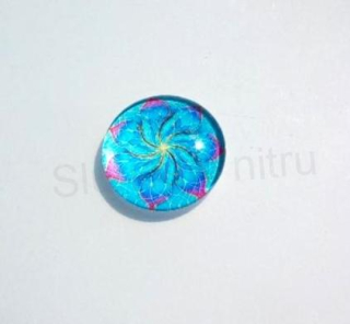 Kabošon kulatý - sklo 25 mm Mandala (AD174)