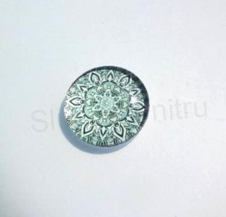 Kabošon kulatý - sklo 25 mm Mandala (AD175)