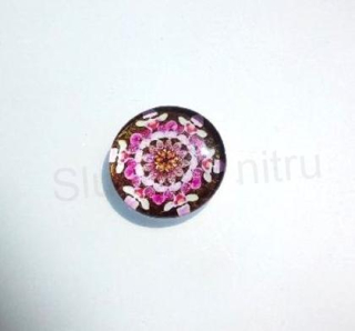 Kabošon kulatý - sklo 25 mm Mandala (AD176)
