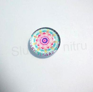 Kabošon kulatý - sklo 25 mm Mandala (AD177)