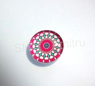Kabošon kulatý - sklo 25 mm Mandala (AD180)