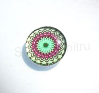 Kabošon kulatý - sklo 25 mm Mandala (AD184)