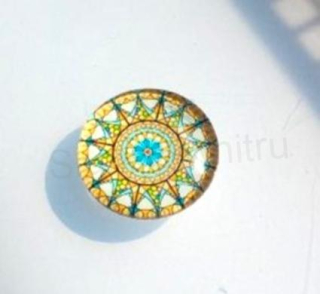 Kabošon kulatý - sklo 25 mm Mandala (AD185)